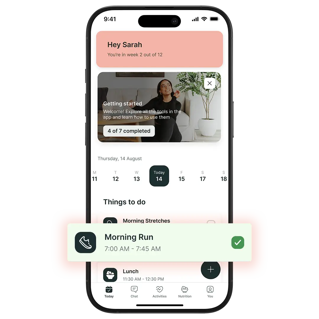 Liza Marie Fit app with planner feature view